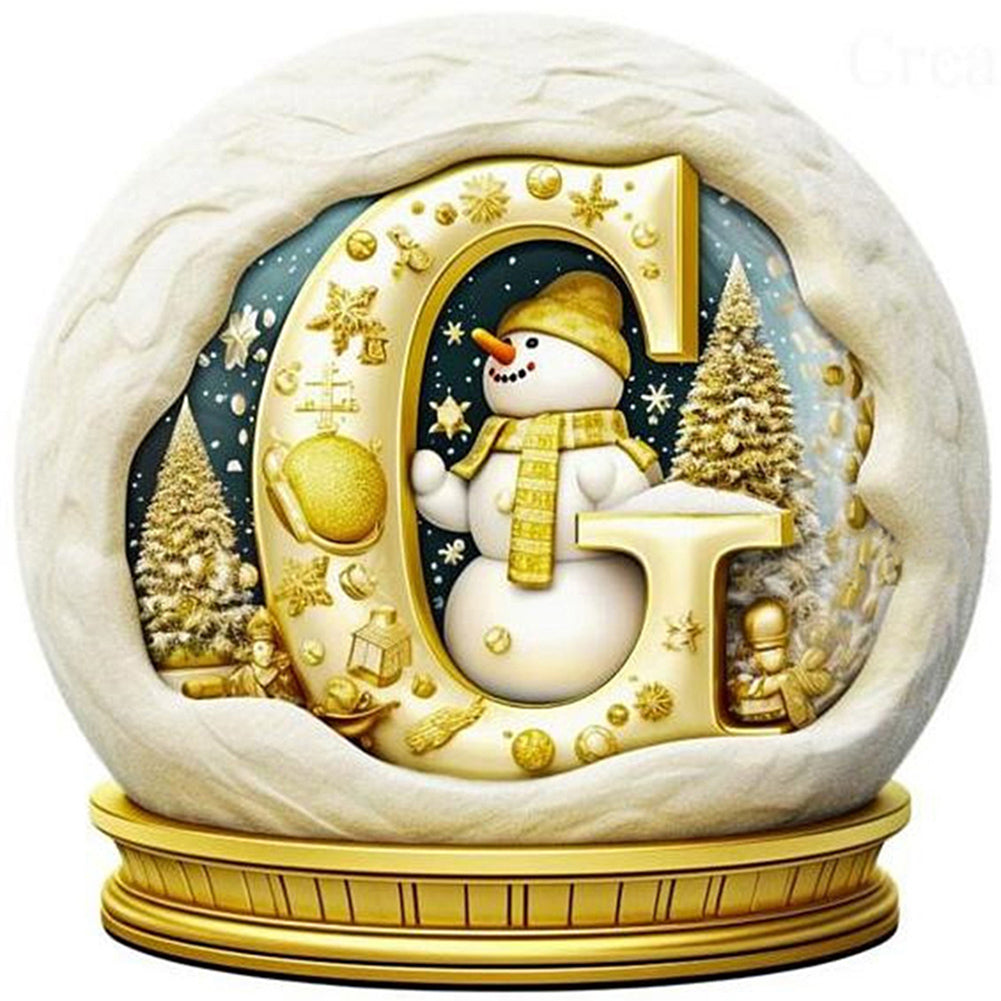 Diamond Painting - Full Round - Christmas crystal ball letter G (30*30CM)