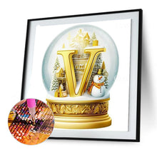 Load image into Gallery viewer, Diamond Painting - Full Round - Christmas crystal ball letter V (30*30CM)
