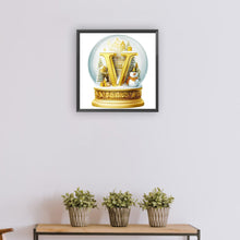 Load image into Gallery viewer, Diamond Painting - Full Round - Christmas crystal ball letter V (30*30CM)
