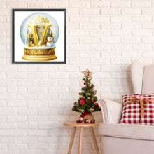 Load image into Gallery viewer, Diamond Painting - Full Round - Christmas crystal ball letter V (30*30CM)

