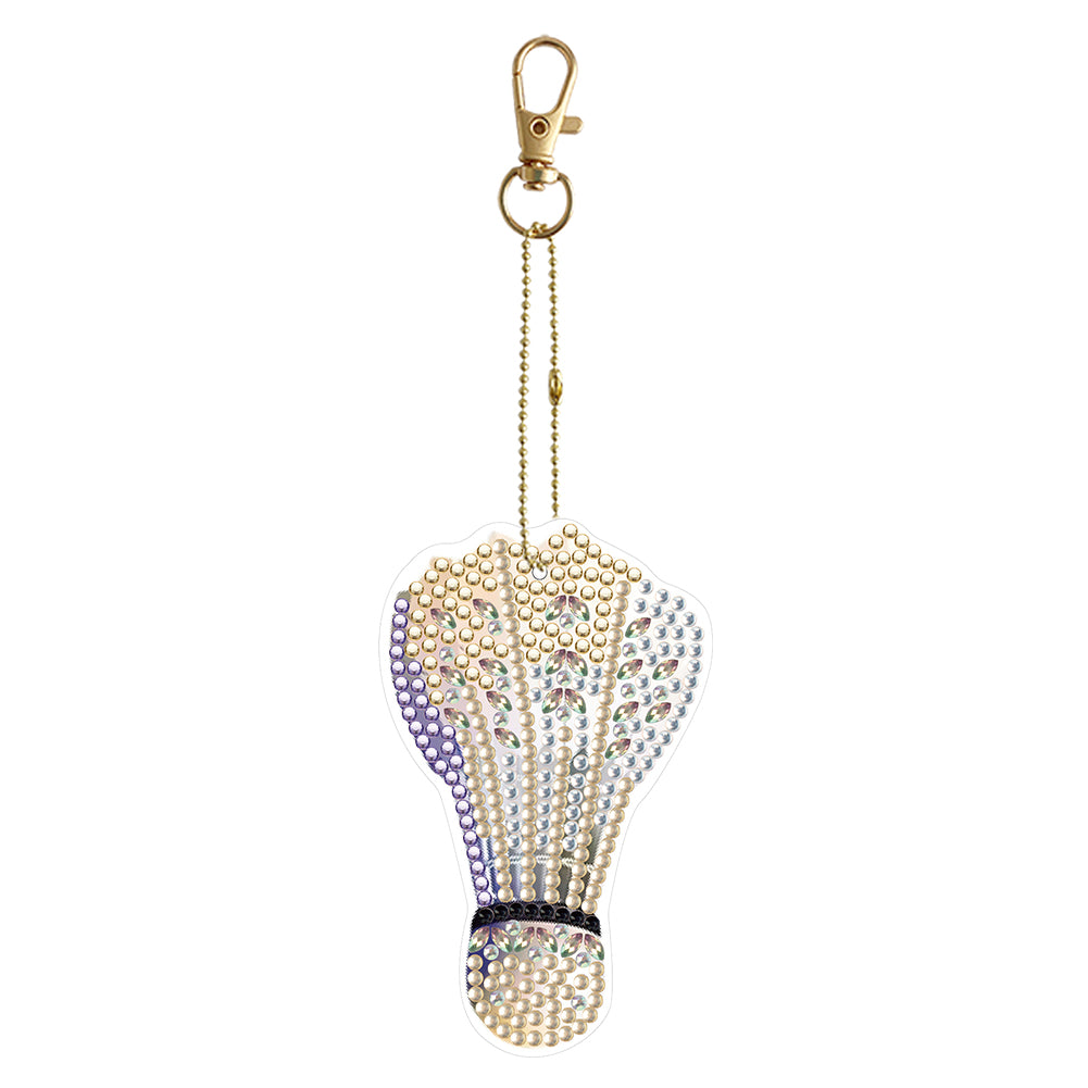 Double Sided Special Shape Diamond Painting Keychain (Khaki Badminton ...