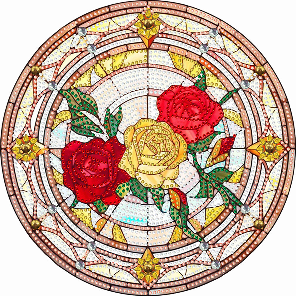 Diamond Painting - Partial Special Shaped - round rose (30*30CM)