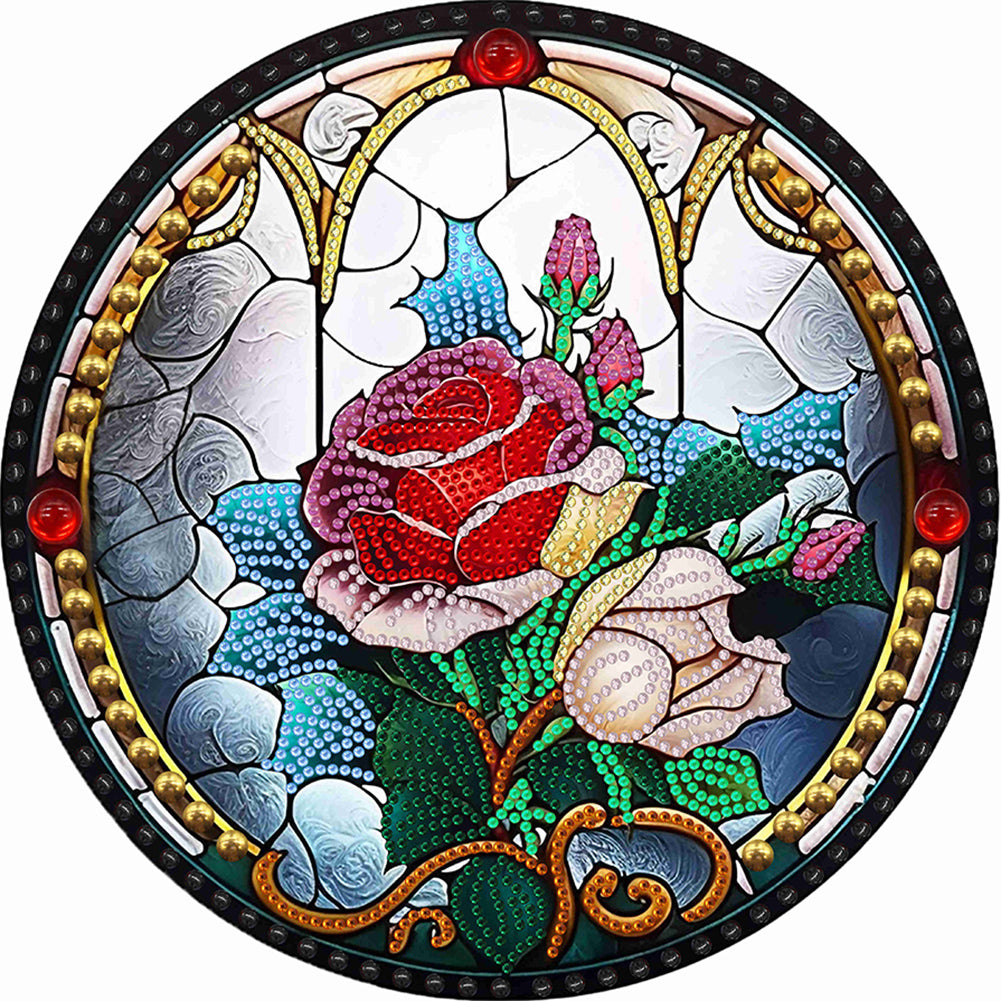 Diamond Painting - Partial Special Shaped - round rose (30*30CM)
