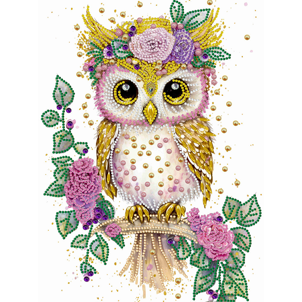 Diamond Painting - Partial Special Shaped - Garland Owl (30*40CM)