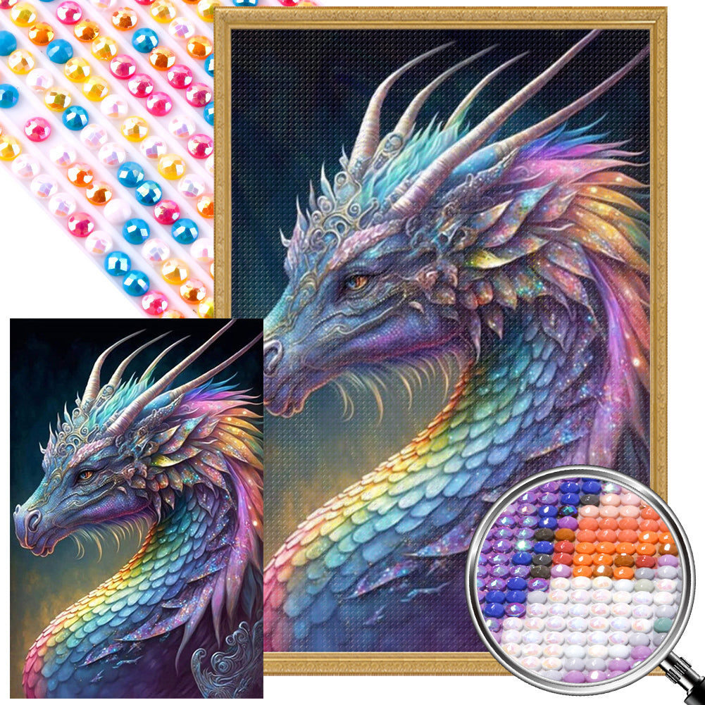 AB Diamond Painting - Full Round - Rainbow Dragon Scale (40*60CM)