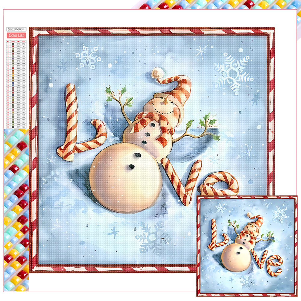 Diamond Painting - Full Square - Christmas snowman (30*30CM)