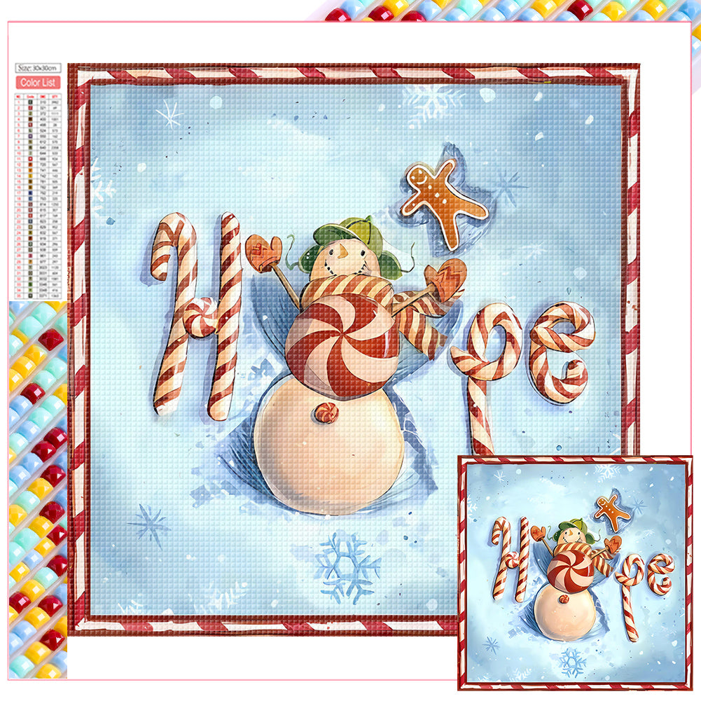 Diamond Painting - Full Square - Christmas snowman (30*30CM)