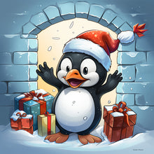 Load image into Gallery viewer, Diamond Painting - Full Round - penguin giving gift (30*30CM)

