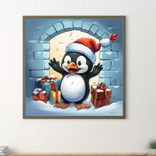 Load image into Gallery viewer, Diamond Painting - Full Round - penguin giving gift (30*30CM)
