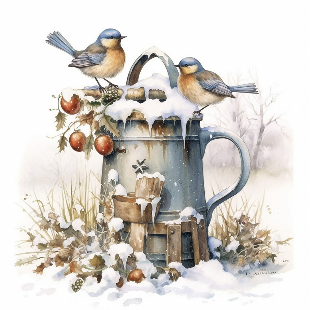 Diamond Painting - Full Round - snow bird (30*30CM)