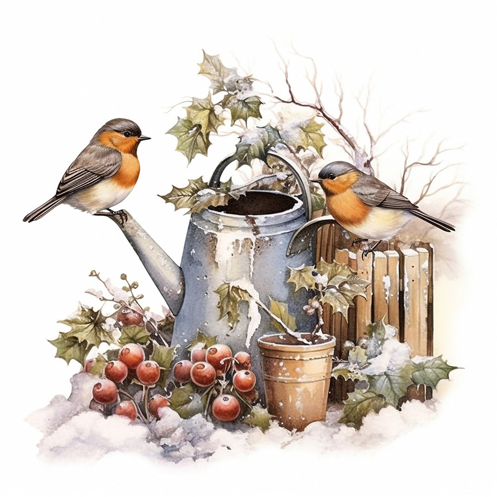 Diamond Painting - Full Round - snow bird (30*30CM)