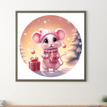 Load image into Gallery viewer, Diamond Painting - Full Round - Pink mouse in the snow (30*30CM)
