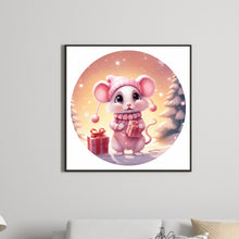 Load image into Gallery viewer, Diamond Painting - Full Round - Pink mouse in the snow (30*30CM)
