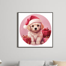 Load image into Gallery viewer, Diamond Painting - Full Round - Pink puppy in the snow (30*30CM)
