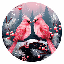 Load image into Gallery viewer, Diamond Painting - Full Round - Pink bird in the snow (30*30CM)
