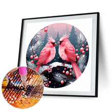 Load image into Gallery viewer, Diamond Painting - Full Round - Pink bird in the snow (30*30CM)
