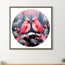 Load image into Gallery viewer, Diamond Painting - Full Round - Pink bird in the snow (30*30CM)
