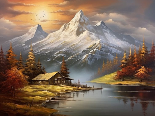 Diamond Painting - Full Round - snow mountain woods (40*30CM)