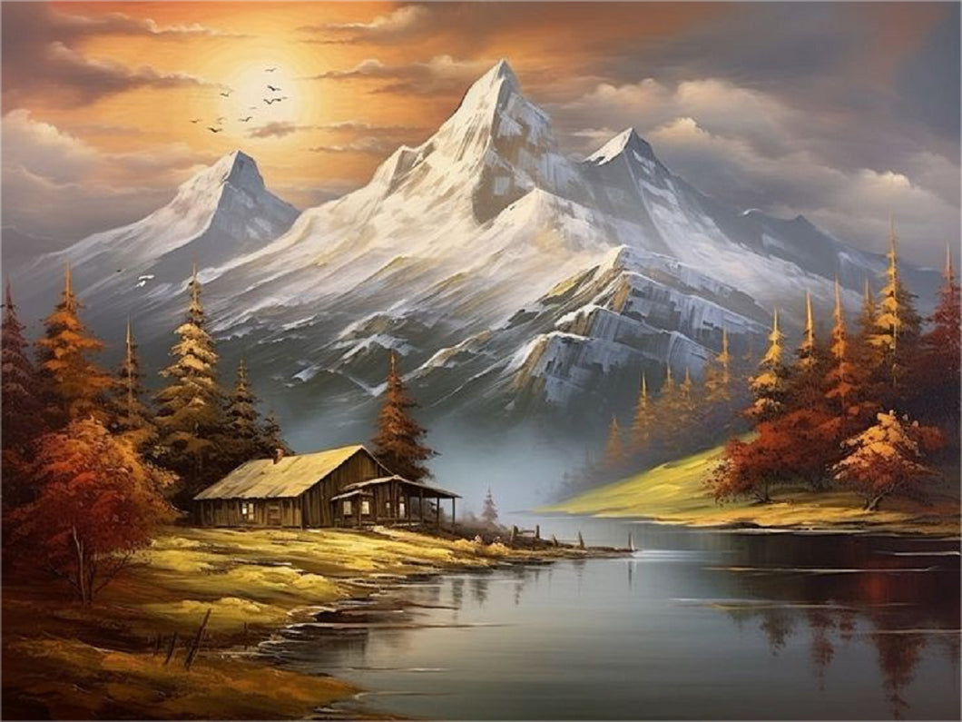 Diamond Painting - Full Round - snow mountain woods (40*30CM)