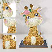 Load image into Gallery viewer, Wooden Desktop Diamond Painting Ornament Diamond Table Decor (Baby Giraffe #3)
