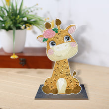 Load image into Gallery viewer, Wooden Desktop Diamond Painting Ornament Diamond Table Decor (Baby Giraffe #3)
