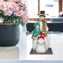 Load image into Gallery viewer, Wooden Desktop Diamond Painting Ornament Diamond Table Decor (Snowman Gnome #9)
