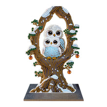 Load image into Gallery viewer, Wooden Desktop Diamond Painting Ornament Diamond Art Table Decor(Winter Owl #11)
