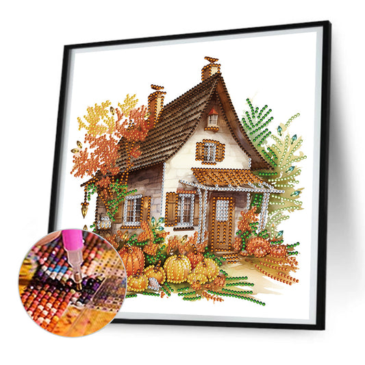 Diamond Painting - Partial Special Shaped - Pumpkin Hut (30*30CM)