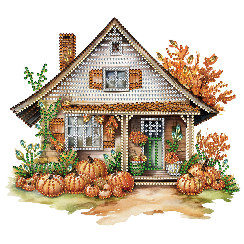 Diamond Painting - Partial Special Shaped - Pumpkin Hut (30*30CM)