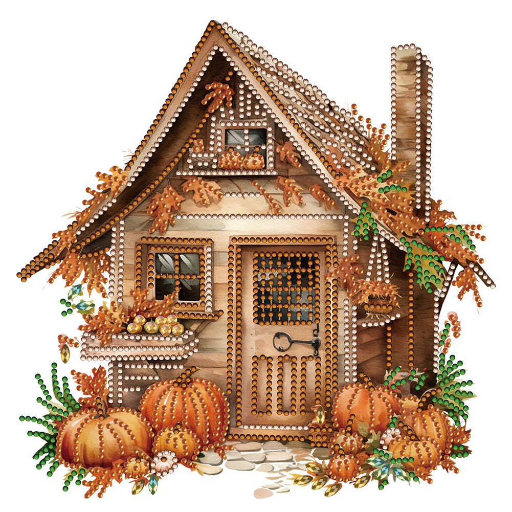 Diamond Painting - Partial Special Shaped - Pumpkin Hut (30*30CM)