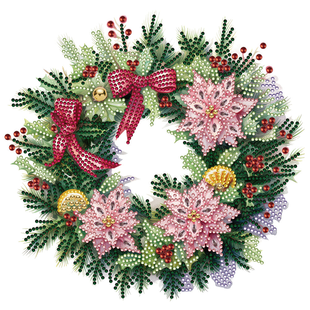 Diamond Painting - Partial Special Shaped - Christmas wreath (30*30CM)