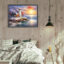 Load image into Gallery viewer, Diamond Painting - Full Round - seaside lighthouse (40*30CM)
