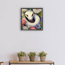 Load image into Gallery viewer, Diamond Painting - Full Round - white snake and flower (30*30CM)
