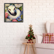 Load image into Gallery viewer, Diamond Painting - Full Round - white snake and flower (30*30CM)
