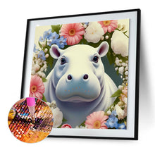 Load image into Gallery viewer, Diamond Painting - Full Round - hippopotamus and flowers (30*30CM)
