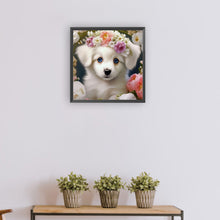 Load image into Gallery viewer, Diamond Painting - Full Round - dog and flower (30*30CM)
