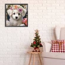 Load image into Gallery viewer, Diamond Painting - Full Round - dog and flower (30*30CM)
