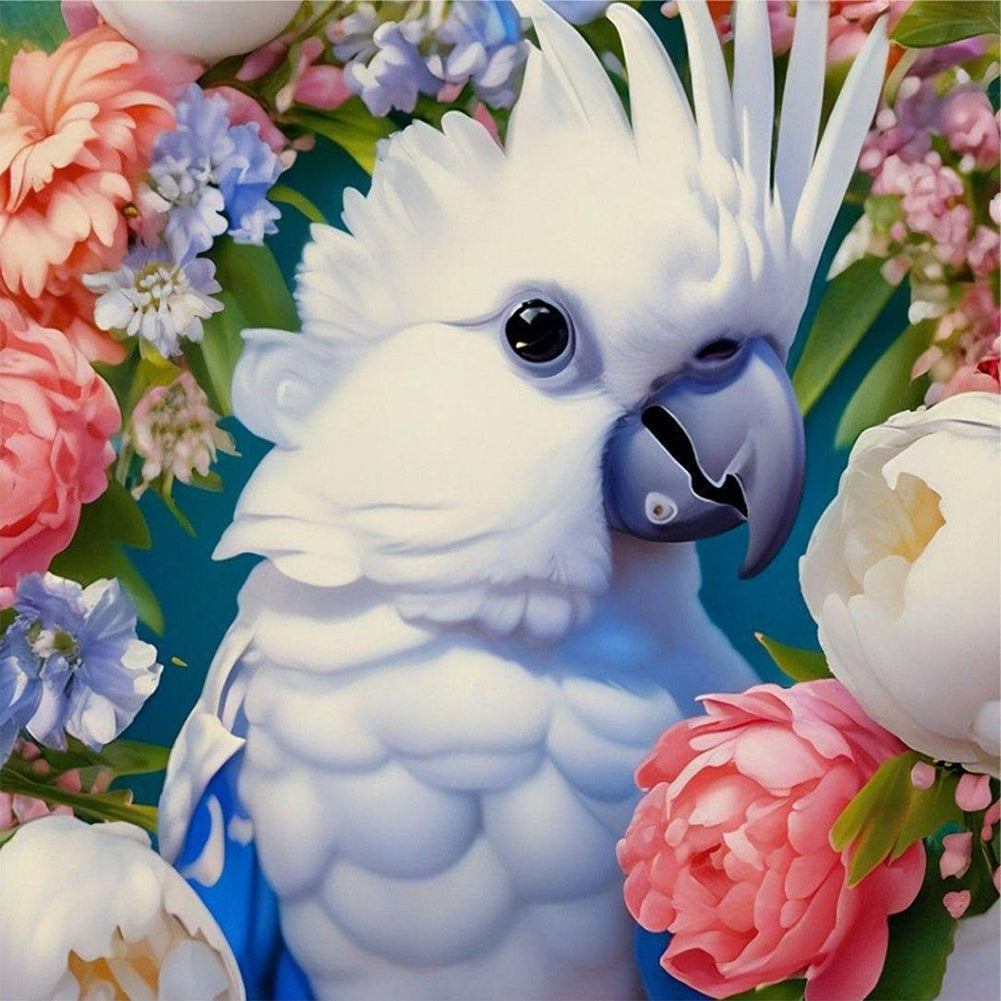 Diamond Painting - Full Round - parrot and flower (30*30CM)