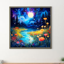 Load image into Gallery viewer, Diamond Painting - Full Round - Night view of forest creek (40*40CM)
