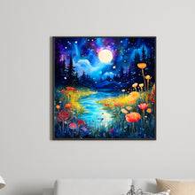 Load image into Gallery viewer, Diamond Painting - Full Round - Night view of forest creek (40*40CM)
