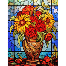 Load image into Gallery viewer, Diamond Painting - Full Round - vase bouquet glass painting (30*40CM)
