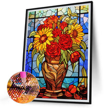 Load image into Gallery viewer, Diamond Painting - Full Round - vase bouquet glass painting (30*40CM)
