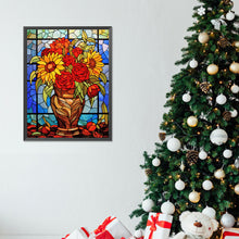 Load image into Gallery viewer, Diamond Painting - Full Round - vase bouquet glass painting (30*40CM)
