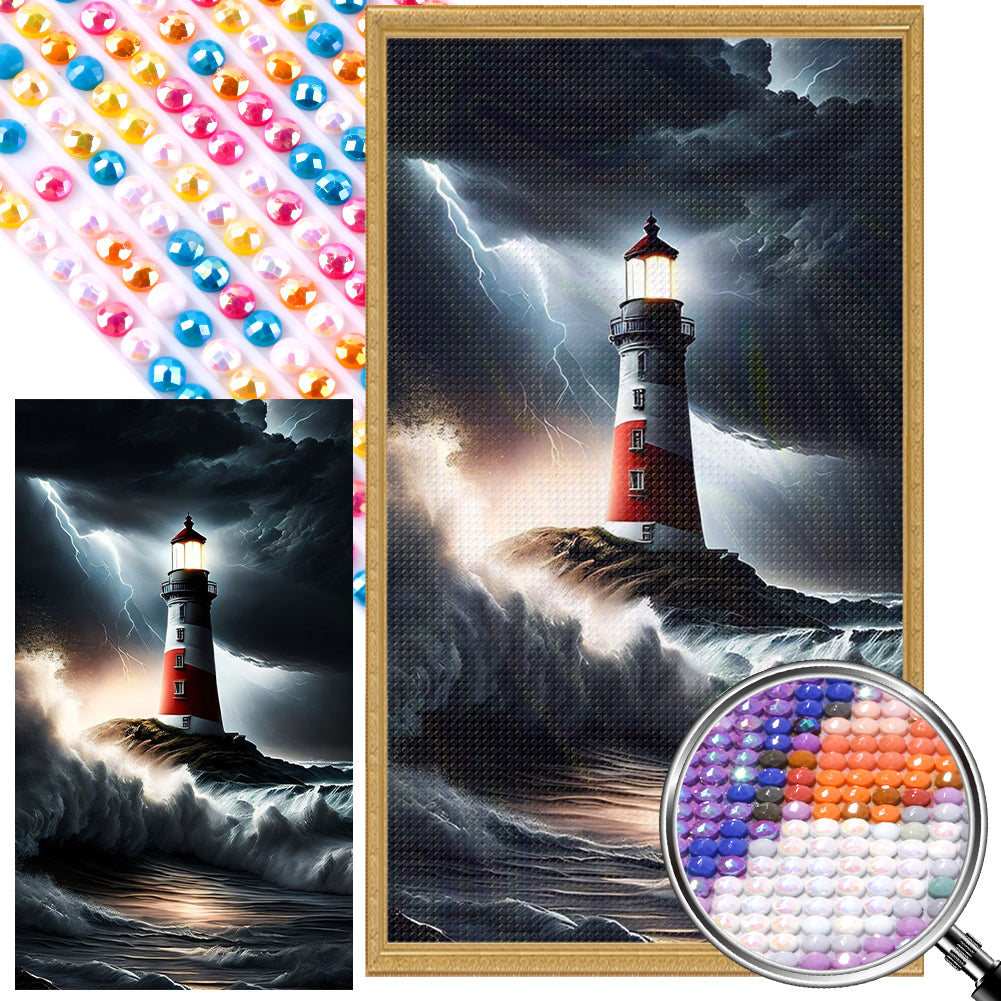 AB Diamond Painting - Full Round - sea lighthouse (40*70CM)