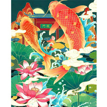 Load image into Gallery viewer, Diamond Painting - Full Round - Fish leaping over the dragon gate (40*50CM)
