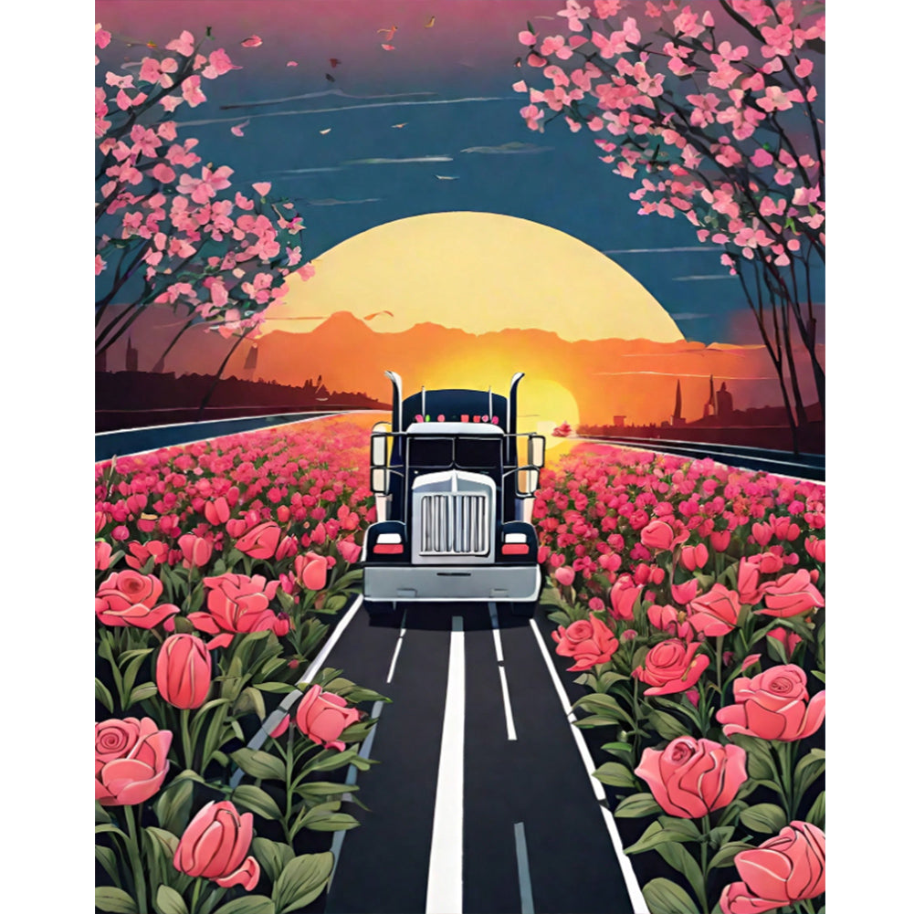 Diamond Painting - Full Round - road car (40*50CM)