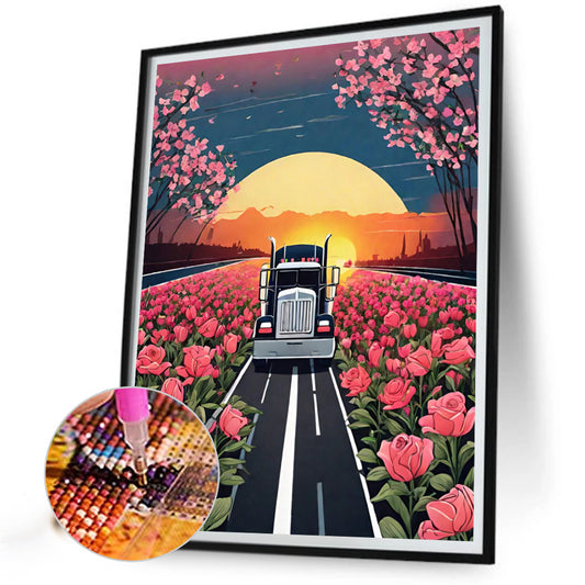 Diamond Painting - Full Round - road car (40*50CM)