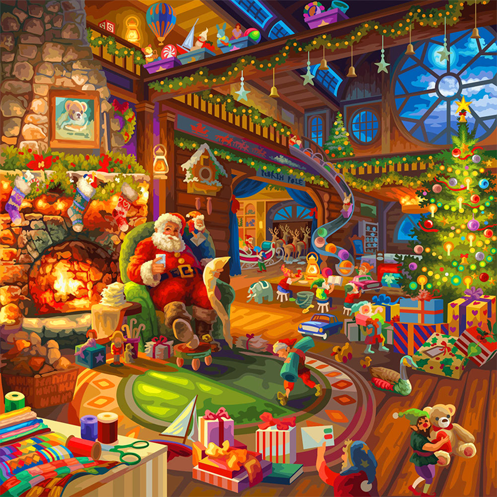 Diamond Painting - Full Round - Santa's cozy cabin (30*30CM)