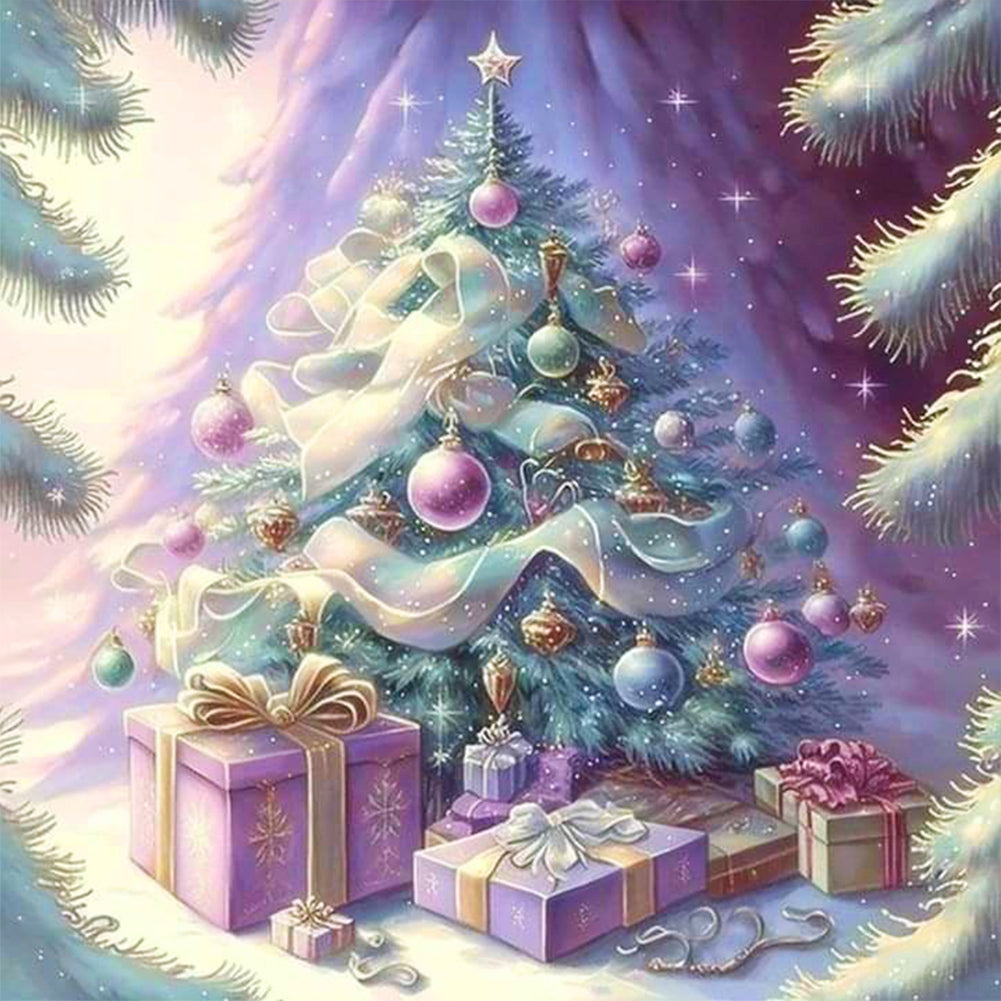 Diamond Painting - Full Round - Christmas tree and gifts (30*30CM)