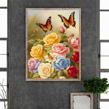 Load image into Gallery viewer, Diamond Painting - Full Round - flowers and butterflies (30*40CM)
